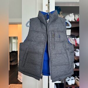 🐎 POLO RALPH LAUREN BOYS REVERSIBLE PUFFER VEST GREY 2T